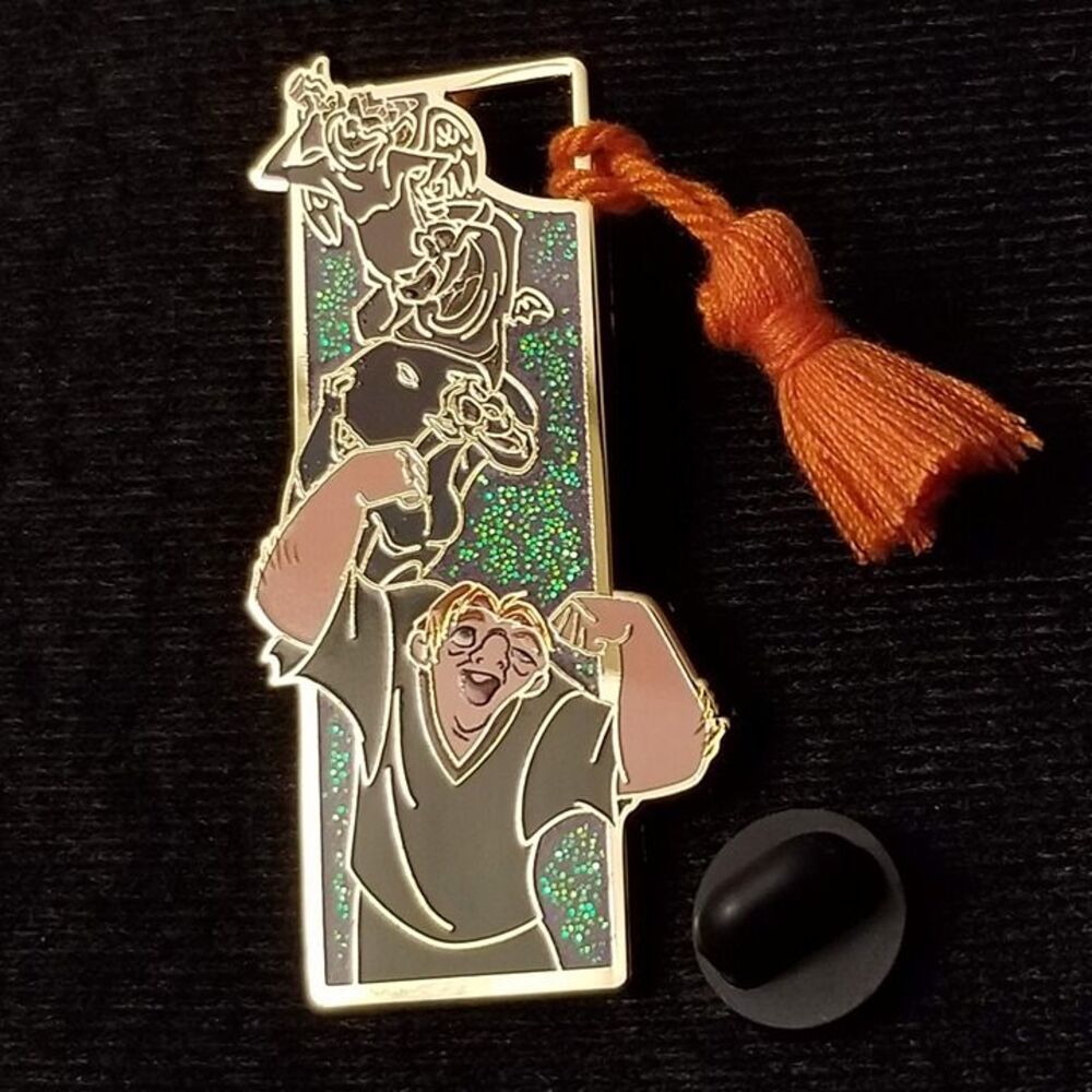 Disney Bookmark CHASER Pin Glitter Hunchback Quasimodo Mystery Gargoyles